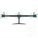 Multibrackets asztali monitorállvány, 3 képernyős rögzítőkar (15–24", VESA 75x75/100x100, dönthető, forgatható, fekete)