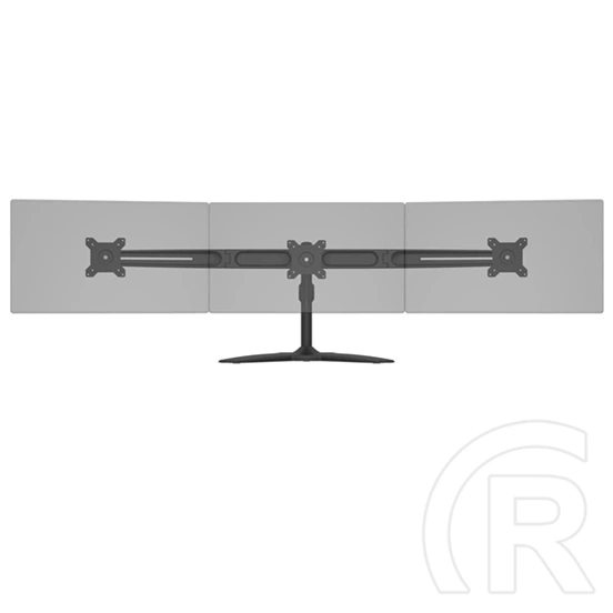 Multibrackets asztali monitorállvány, 3 képernyős rögzítőkar (15–24", VESA 75x75/100x100, dönthető, forgatható, fekete)