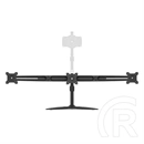 Multibrackets asztali monitorállvány, 3 képernyős rögzítőkar (15–24", VESA 75x75/100x100, dönthető, forgatható, fekete)