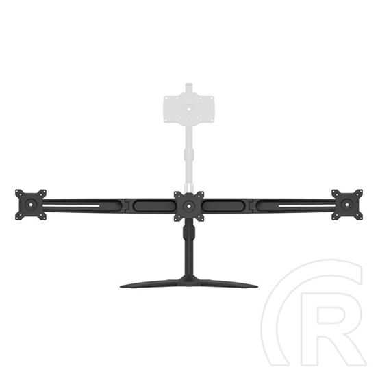 Multibrackets asztali monitorállvány, 3 képernyős rögzítőkar (15–24", VESA 75x75/100x100, dönthető, forgatható, fekete)