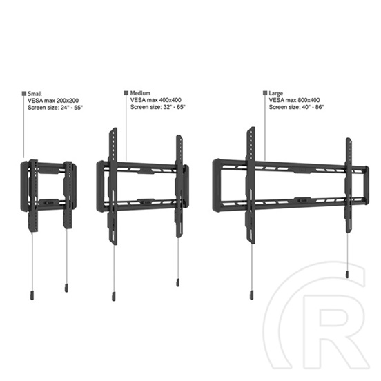 Multibrackets fix falitartó (32-65", max. VESA 400x400 mm, 50 kg, fekete)