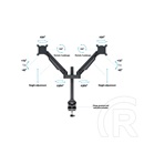Multibrackets gázrugós 2 karos asztali monitor konzol (15-32", VESA 75x75/100x100, max. 10 kg, fekete)