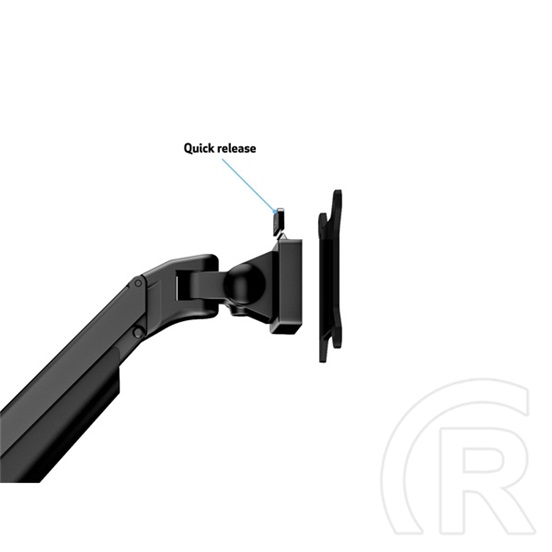 Multibrackets gázrugós 2 karos asztali monitor konzol (15-32", VESA 75x75/100x100, max. 10 kg, fekete)