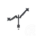 Multibrackets gázrugós 2 karos asztali monitor konzol (15-32", VESA 75x75/100x100, max. 10 kg, fekete)