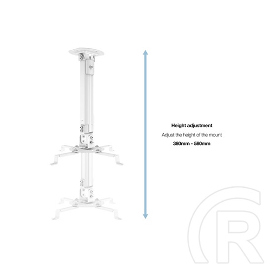 Multibrackets mennyezeti projektor konzol M Universal I (13,5 kg, 380-580 mm, fehér)