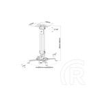 Multibrackets mennyezeti projektor konzol M Universal I (13,5 kg, 380-580 mm, fehér)