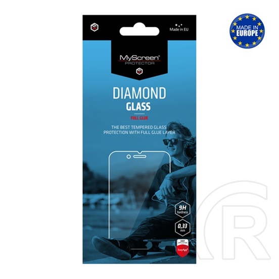 Myscreen Diamond GLASS Apple iPhone SE (2022) képernyővédő üveg (extra karcálló, ütésálló, full glue, 0.33mm, 9H, NEM ív