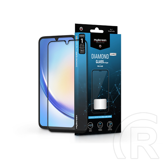 Myscreen Samsung Galaxy S23 (SM-S911) diamond lite edge képernyővédő üveg (2.5d full glue, íves, karcálló, 0.33 ) fekete