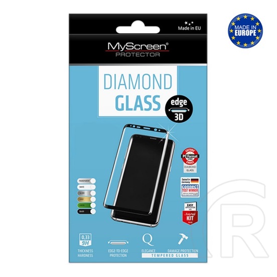 Myscreen TCL 408 diamond glass edge képernyővédő üveg (3d full cover, íves, karcálló, 0.33 mm, 9h) fekete