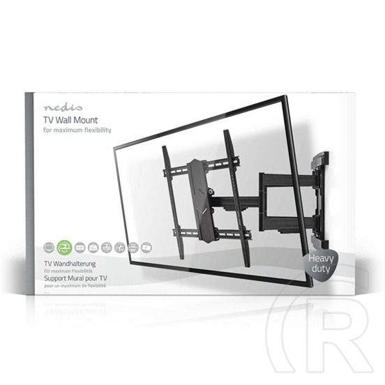 NEDIS TVWM6570BK fali tartó konzol (43"-100", VESA 400x200-800x600, max 70 kg, dönthető 15°, forgatható 0-180°, fekete