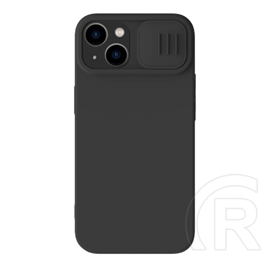 NILLKIN Apple iPhone 14 Plus camshield silky védő (matt, mikrofiber plüss belső, kamera védelem, környezetbarát) fekete
