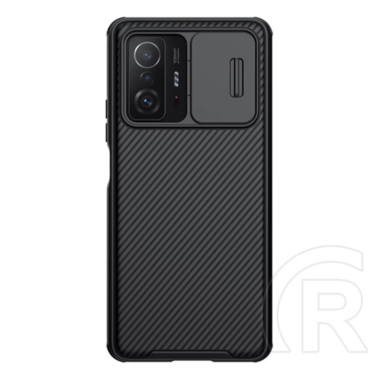 NILLKIN CAMSHIELD PRO műanyag telefonvédő ( Xiaomi 11T Pro szilikon keret, közepesen ütésálló, kamera védelem) fekete