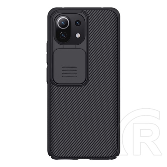 NILLKIN CAMSHIELD műanyag telefonvédő ( Xiaomi 11 Lite 5G NE szilikon keret, közepesen ütésálló, kamera védelem) fekete