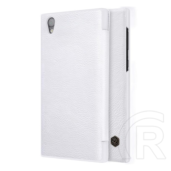 NILLKIN QIN Sony Xperia L1 (G3312) tok álló, bőr hatású (Flip, oldalra nyíló, bankkártya tartó) fehér