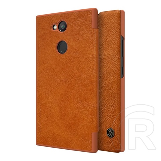 NILLKIN QIN Sony Xperia L2 (H4311) tok álló, bőr hatású (Flip, oldalra nyíló, bankkártya tartó) barna