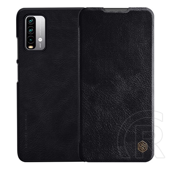 NILLKIN QIN Xiaomi Poco M3 tok álló, bőr hatású (Flip, oldalra nyíló, bankkártya tartó) fekete