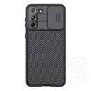 NILLKIN Samsung Galaxy S21 Plus (SM-G996) 5G camshield pro műanyag védő (szilikon keret, kamera védelem) fekete
