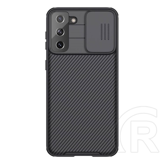 NILLKIN Samsung Galaxy S21 Plus (SM-G996) 5G camshield pro műanyag védő (szilikon keret, kamera védelem) fekete