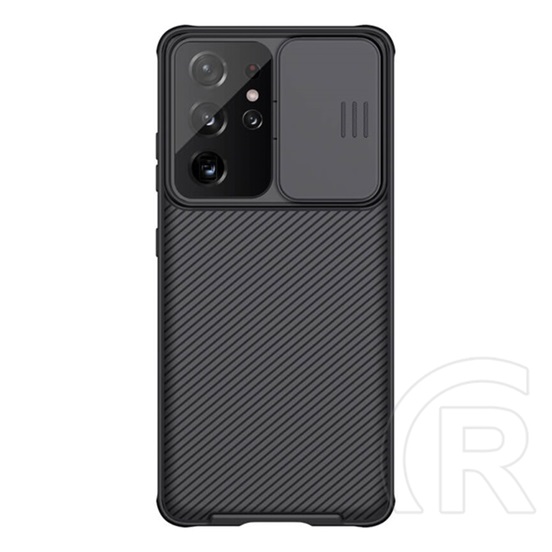 NILLKIN Samsung Galaxy S21 Ultra (SM-G998) 5G camshield pro műanyag védő (szilikon keret, kamera védelem) fekete