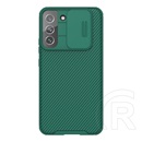 NILLKIN Samsung Galaxy S22 Plus 5G (SM-S906) camshield pro műanyag védő (szilikon keret, kamera védelem) sötétzöld
