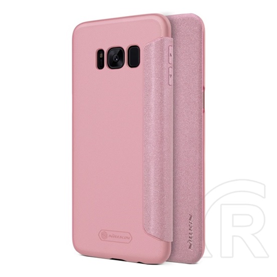 NILLKIN Samsung Galaxy S8 Plus (SM-G955) sparkle műanyag telefonvédő (mikroszálas bőr hatású flip) rózsaszín