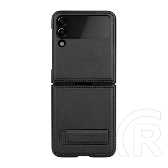 NILLKIN Samsung Galaxy Z Flip 4 (SM-F721) qin tok álló, bőr hatású (flip, kitámasztó, mágneses) fekete