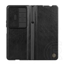 NILLKIN Samsung Galaxy Z Fold 4 (SM-F936) qin pro tok álló, bőr hatású (flip, bankkártya tartó, kamera védelem) fekete