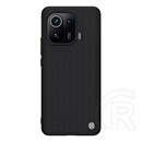 NILLKIN TEXTURED műanyag telefonvédő (érdes felület, közepesen ütésálló, Xiaomi Mi 11 Pro 5G szilikon keret) fekete