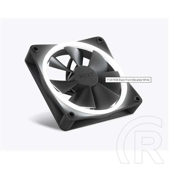 NZXT F120 RGB hűtő ventilátor (120 mm, PWM, 500-1800 RPM, FDB, 4-tűs, fekete)