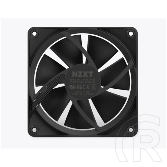 NZXT F120 RGB hűtő ventilátor (120 mm, PWM, 500-1800 RPM, FDB, 4-tűs, fekete)