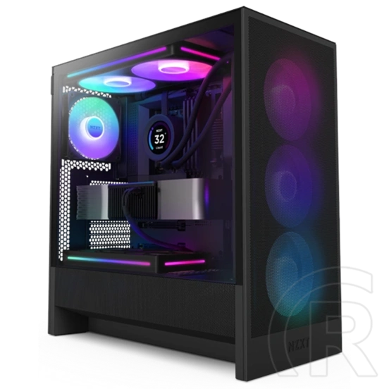 NZXT H5 Flow RGB (midi torony, ATX, ablakos, fekete)