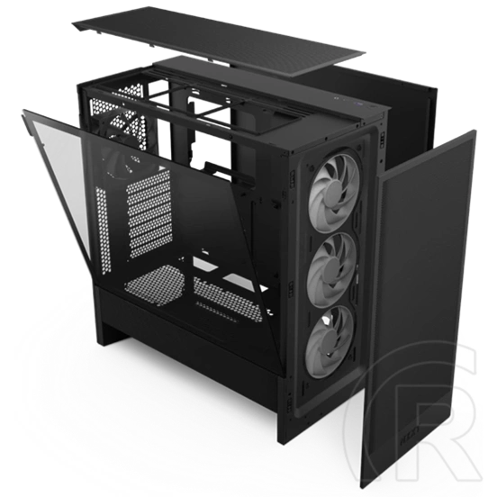 NZXT H5 Flow RGB (midi torony, ATX, ablakos, fekete)