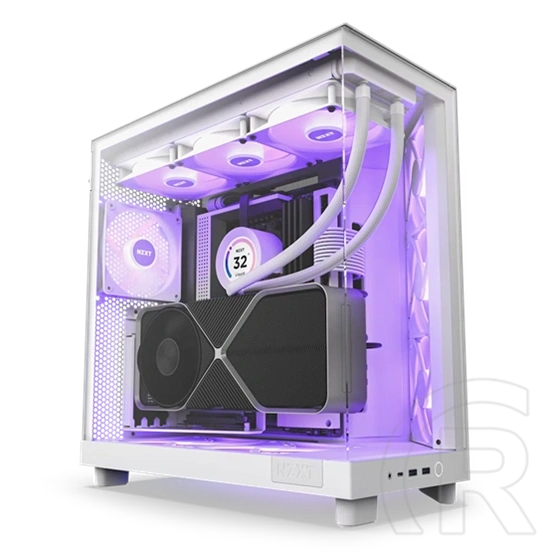 NZXT H6 Flow RGB (midi torony, ATX, ablakos, fehér)