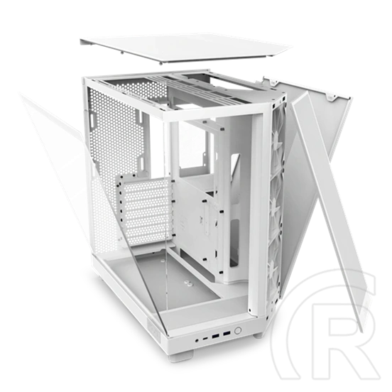 NZXT H6 Flow (midi torony, ATX, ablakos, fehér)