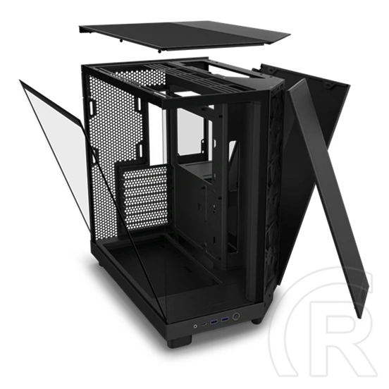 NZXT H6 Flow (midi torony, ATX, ablakos, fekete)