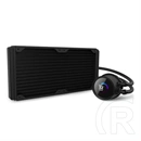 NZXT Kraken 280 vízhűtés (2x140 mm, 500-1500 rpm, PWM, 19,4-32,1 dBA, LCD pumpa, fekete)