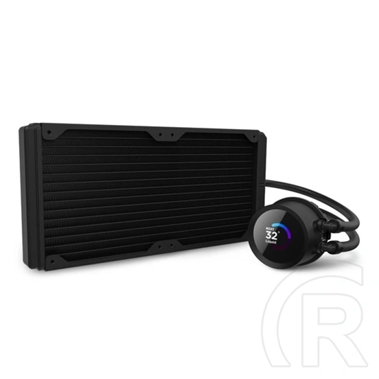 NZXT Kraken 280 vízhűtés (2x140 mm, 500-1500 rpm, PWM, 19,4-32,1 dBA, LCD pumpa, fekete)