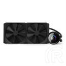 NZXT Kraken 280 vízhűtés (2x140 mm, 500-1500 rpm, PWM, 19,4-32,1 dBA, LCD pumpa, fekete)