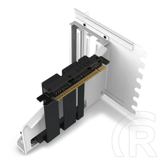 NZXT függőleges GPU rögzítő készlet (PCIe Gen4 x16, riser kábel 175 mm, 3 slot széles, 7 PCIe foglalat, univerzális, feh