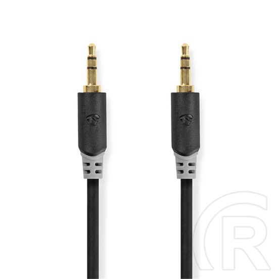 Nedis 3,5 mm sztereó audió kábel (3,5 mm dugó / 3,5 mm dugó, aranyozott, 2 m, antracit)