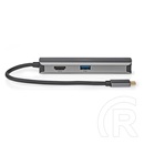 Nedis 5 az 1-ben USB-C kábel 20 cm (USB-C dugó / 3x USB-A anya, HDMI, RJ45, 5 Gbps, antracit)