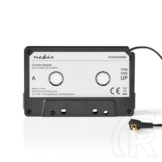 Nedis ACON2200BK autórádió kazetta-adapter (3,5 mm jack, 1 m kábel, ABS, MP3, fekete)