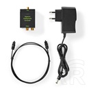 Nedis ACON2510BK digitális-analóg konverter (HDMI eARC átalakítás, 2× RCA kimenet, 3,5 mm analóg kimenet, digitális koax