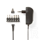 Nedis ACPA002 univerzális AC-DC tápegység (3-12V, 1,5A, 18W, 6 cserélhető tápdugó, 1,8 m kábel, fekete)