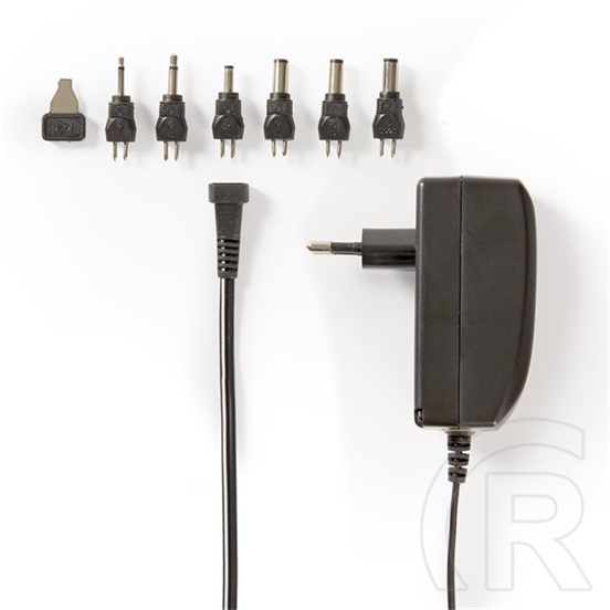 Nedis ACPA003 univerzális hálózati adapter (9-24V, 24W, 1-1,5A, 6 cserélhető csatlakozó, 1,8 m kábel, fekete)