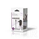 Nedis ACPA003 univerzális hálózati adapter (9-24V, 24W, 1-1,5A, 6 cserélhető csatlakozó, 1,8 m kábel, fekete)