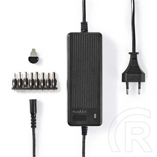Nedis ACPA116 univerzális AC-DC tápegység (6-16 V, 60 W, 8 cserélhető tápdugó, 1,1 m kábel, fekete)