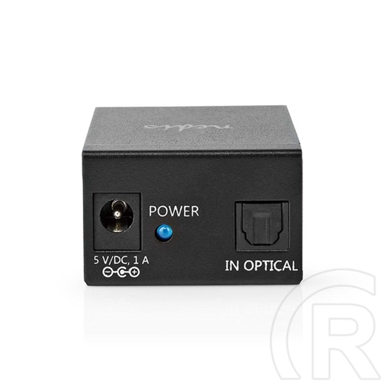 Nedis ASPL2512BK digitális audio splitter (TosLink bemenet, 2x TosLink kimenet, fém, fekete)