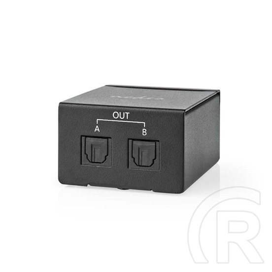 Nedis ASPL2512BK digitális audio splitter (TosLink bemenet, 2x TosLink kimenet, fém, fekete)