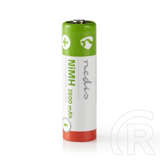 Nedis BANM26HR64B NiMH akku (AA, 1,2V, 2600 mAh, 4 db, piros/zöld)